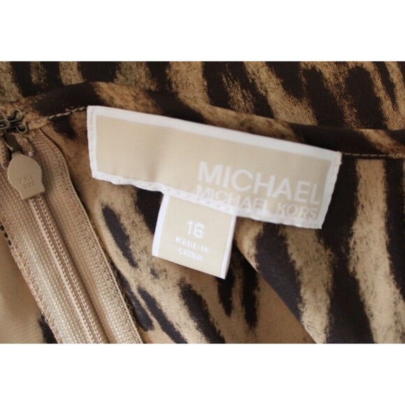 Michael Kors \Leopard Print Top Semi Sheer Flutter Sleeves Womans Sz 16 - Picture 4 of 5